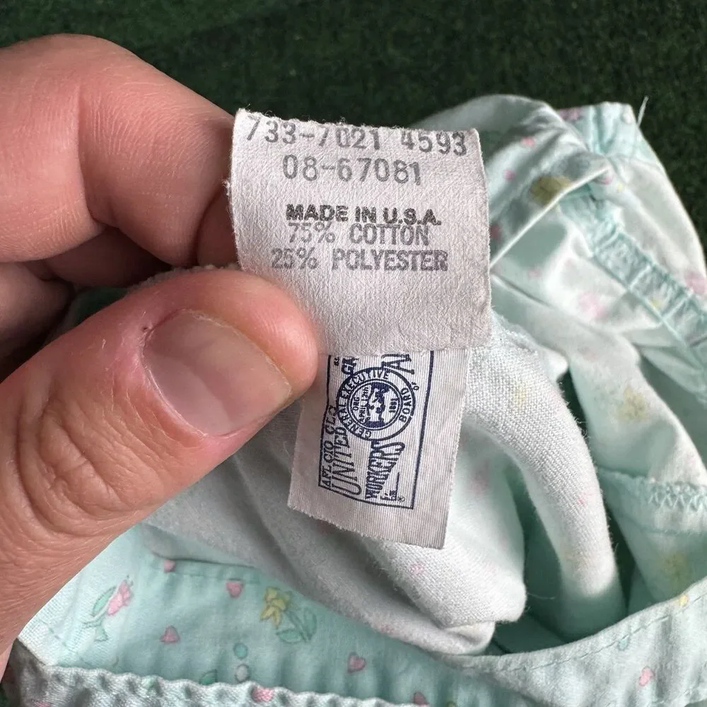 Vintage OshKosh Bgosh Overalls Baby Girls Floral Shortalls Vestbak Blue Size 5